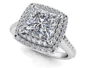 Princess Diamond Double Square Frame Ring Lab-Grown Diamond  with 0.88 ct. (0.50 ct. center diamond)