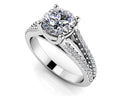 Diamond Lined Split Shank Engagement Ring Diamond  with 1.31 ct. (1.00 ct. center diamond)