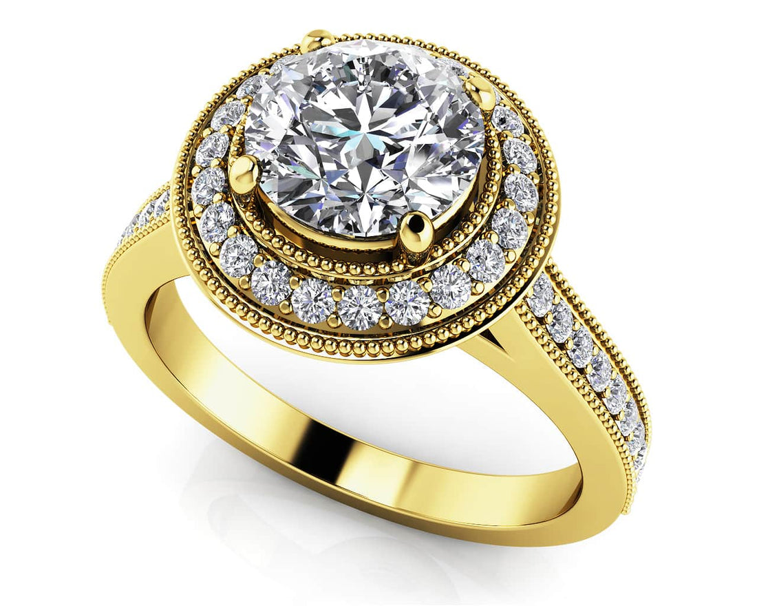 Vintage Luxe Diamond Engagement Ring Lab-Grown Diamond  with 0.77 ct. (0.50 ct. center diamond)