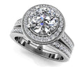 Luxe Diamond Vintage Style Bridal Set Diamond  with 1.22 ct. (0.75 ct. center diamond)