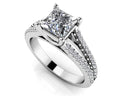 Split Shank Princess Cut Engagement Ring Diamond  with 1.31 ct. (1.00 ct. center diamond)