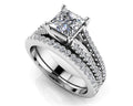 Split Shank Princess Cut Bridal Set Diamond  with 1.49 ct. (1.00 ct. center diamond)