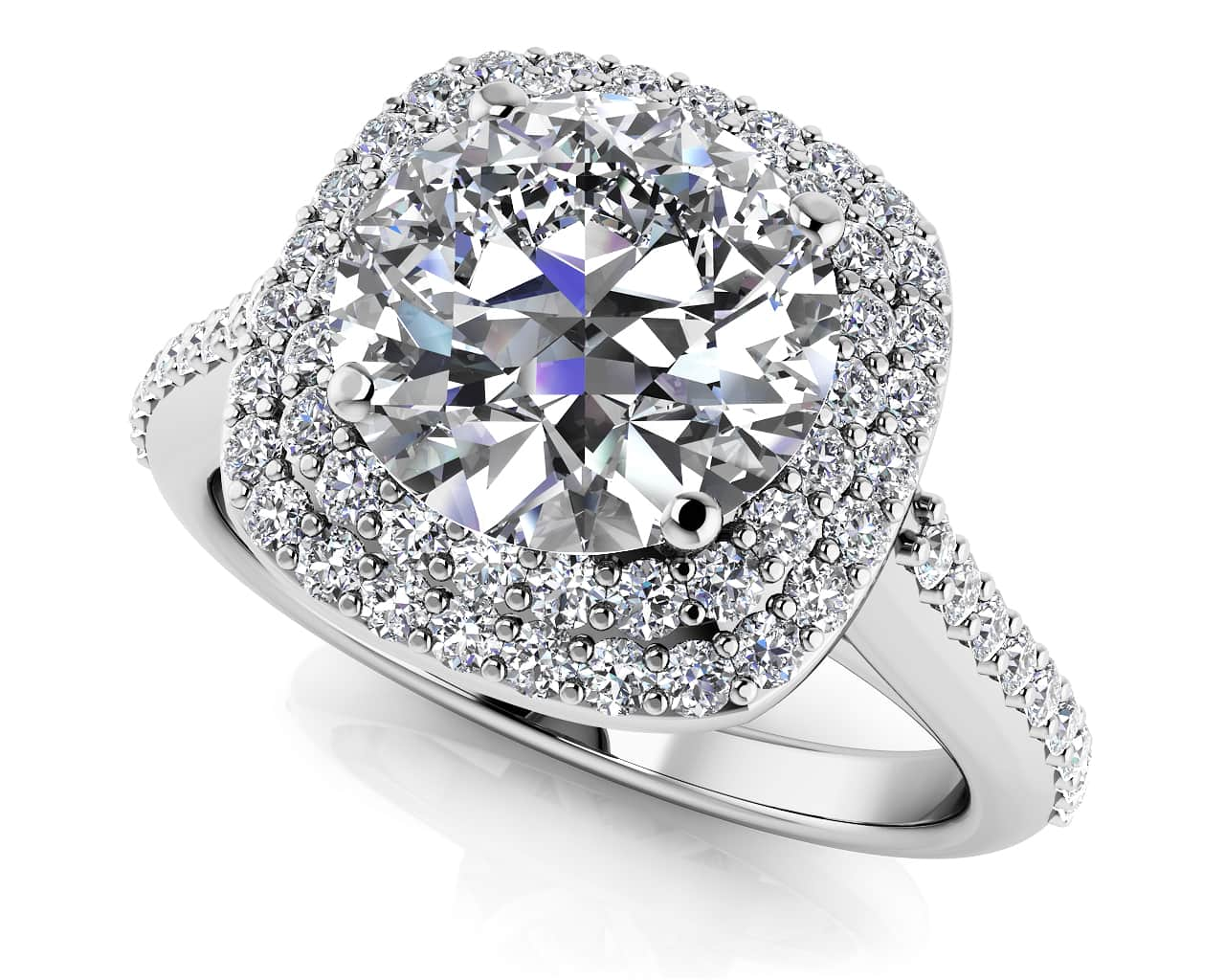 Round Halo Diamond Engagement Ring Lab-Grown Diamond  with 0.85 ct. (0.50 ct. center diamond)