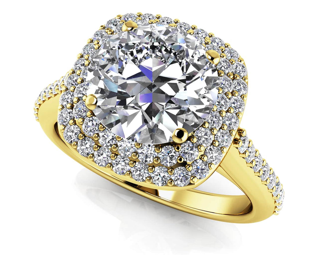 Round Halo Diamond Engagement Ring Lab-Grown Diamond  with 1.12 ct. (0.75 ct. center diamond)