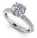 Dazzling Two Row Diamond Engagement Ring Diamond  with 1.07 ct. (0.75 ct. center diamond)