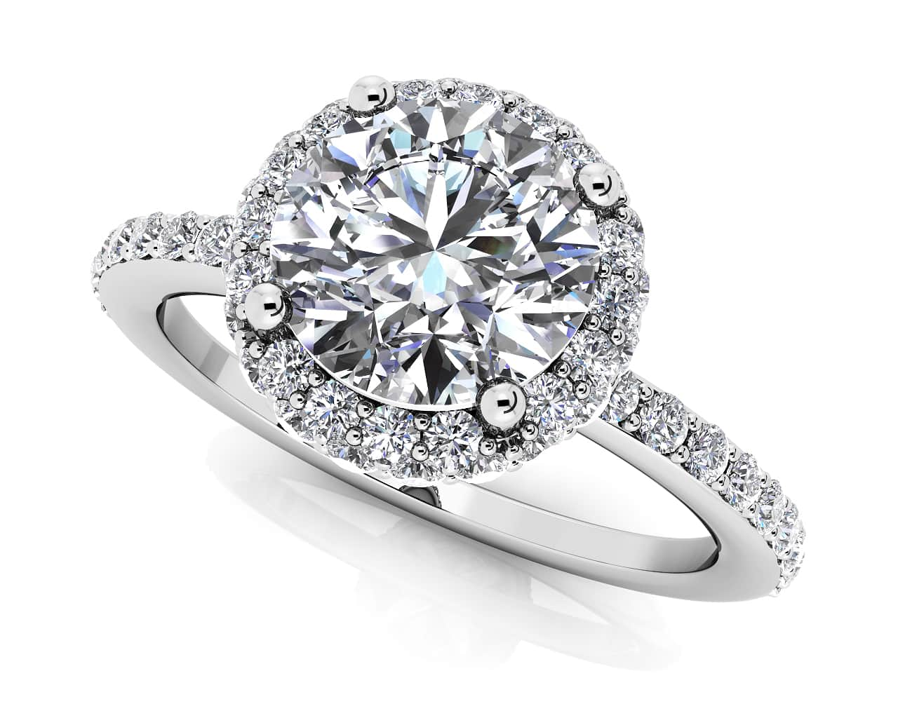 Enchanting Halo Diamond Engagement Wedding Ring Diamond  with 2.53 ct. (2.00 ct. center diamond)