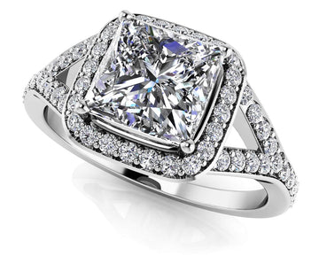 Captivating Diamond Square Frame Engagement Ring Lab-Grown Diamond  with 1.75 ct. (1.50 ct. center diamond)