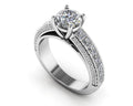 Round And Princess Cut Shank Engagement Ring Lab-Grown Diamond  with 2.50 ct. (1.25 ct. center diamond)