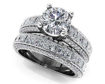 Diamond Deluxe Matching Wedding Set Diamond  with 3.10 ct. (0.50 ct. center diamond)