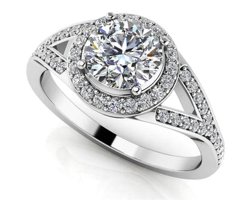 Brilliant Round Halo Engagement Ring Diamond  with 2.33 ct. (2.00 ct. center diamond)