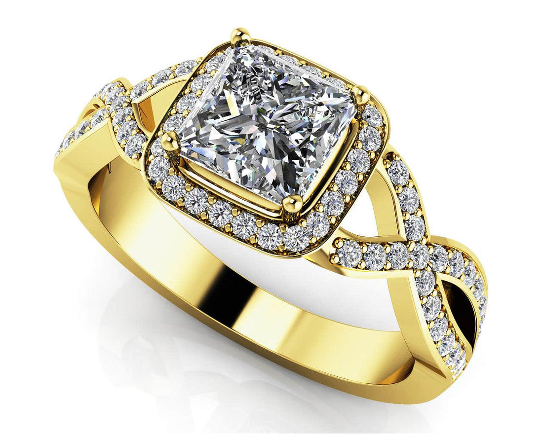 Woven Band Princess Diamond Engagement Ring Diamond  with 2.35 ct. (2.00 ct. center diamond)