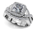 Woven Band Princess Diamond Bridal Set Diamond  with 1.49 ct. (1.00 ct. center diamond)