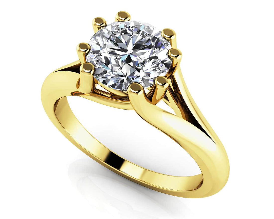 Round Brilliant Cut Eight Prongs Solitaire Engagement Ring Lab-Grown Diamond  with 2.00 ct.(finished) 8.2mm