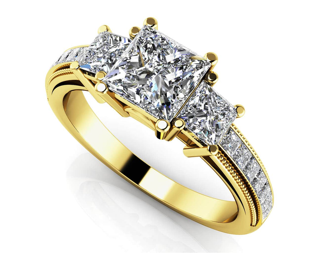 Dazzling Princess Diamond Engagement Ring Lab-Grown Diamond  with 1.23 ct. (0.50 ct. center diamond)