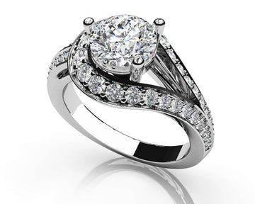 Whirl Wind Romance Twist Shank Engagement Ring Lab-Grown Diamond  with 1.06 ct. (0.50 ct. center diamond)