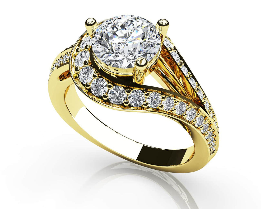 Whirl Wind Romance Twist Shank Engagement Ring Lab-Grown Diamond  with 1.06 ct. (0.50 ct. center diamond)