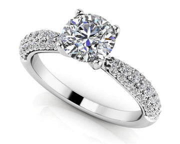 Brilliant Diamond Engagement Ring With Side Stones Lab-Grown Diamond  with 0.98 ct. (0.50 ct. center diamond)