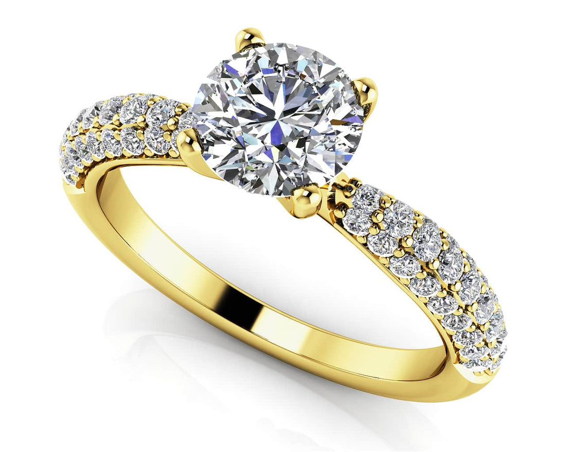 Brilliant Diamond Engagement Ring With Side Stones Diamond  with 1.23 ct. (0.75 ct. center diamond)