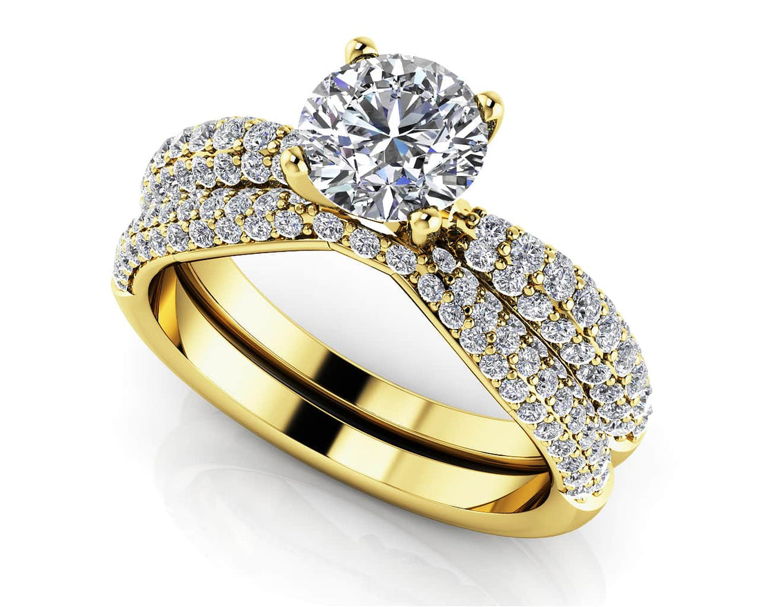 Brilliant Diamond Bridal Ring Set Diamond  with 1.33 ct. (0.50 ct. center diamond)