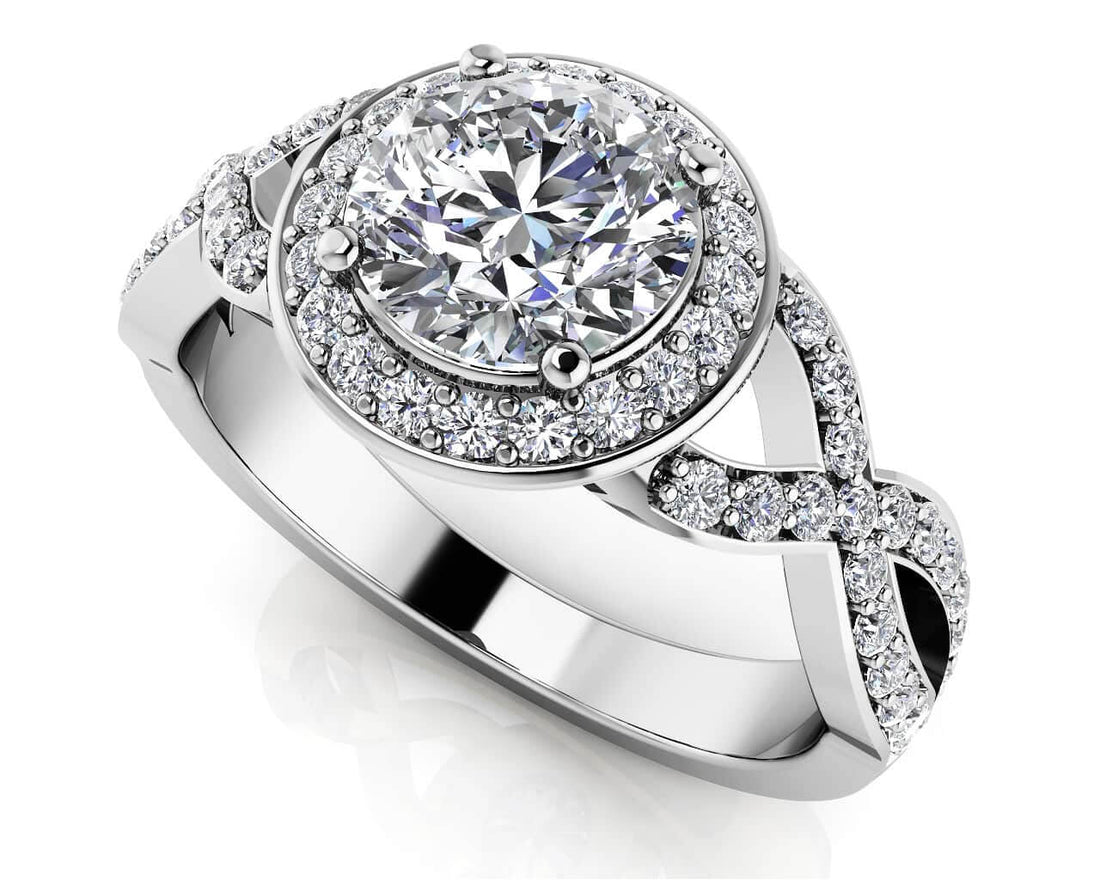 Woven Diamond Engagement Ring Lab-Grown Diamond  with 0.91 ct. (0.50 ct. center diamond)