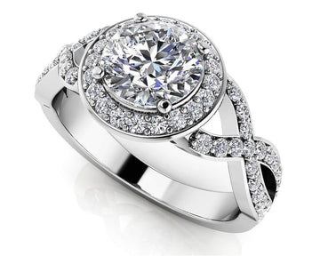 Woven Diamond Engagement Ring Diamond  with 1.88 ct. (1.50 ct. center diamond)