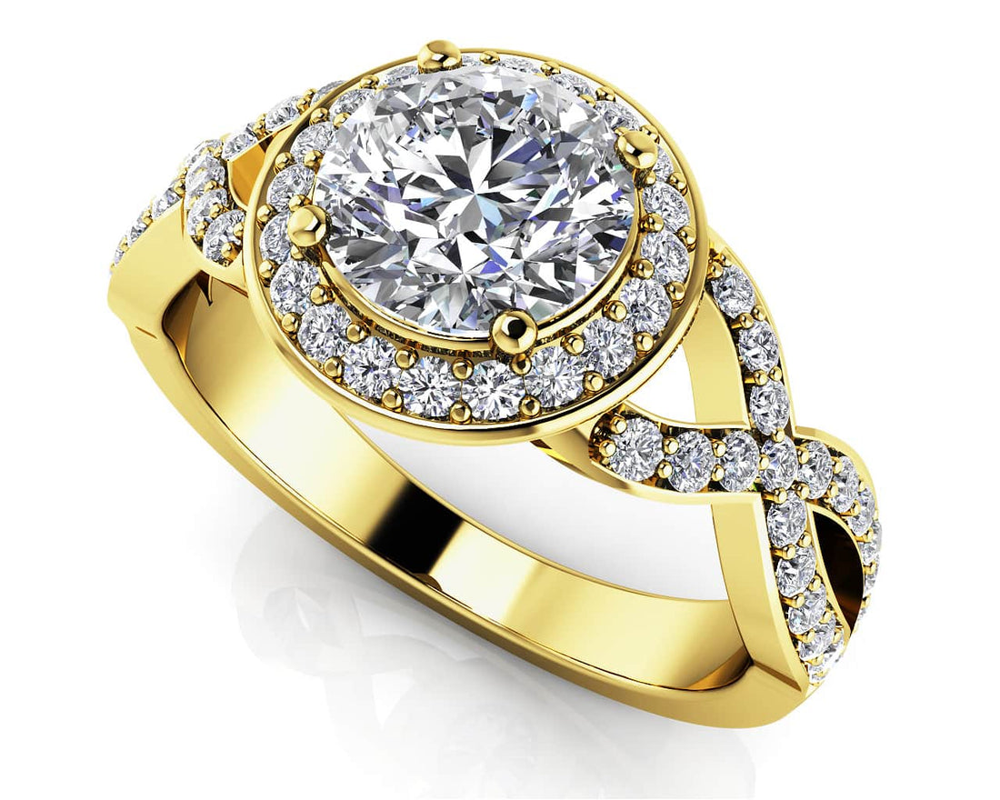 Woven Diamond Engagement Ring Lab-Grown Diamond  with 1.41 ct. (1.00 ct. center diamond)