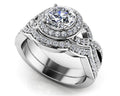 Woven Band Round Diamond Wedding Set Diamond  with 1.36 ct. (0.75 ct. center diamond)