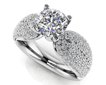 Dazzling Diamond Engagement Ring With Side Stones Diamond  with 1.61 ct. (0.75 ct. center diamond)