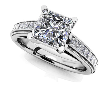 Princess Bride Engagement Ring Diamond  with 1.42 ct. (1.00 ct. center diamond)