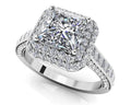 Princess Cut Diamond Double Frame Engagement Ring Diamond  with 1.88 ct. (0.75 ct. center diamond)