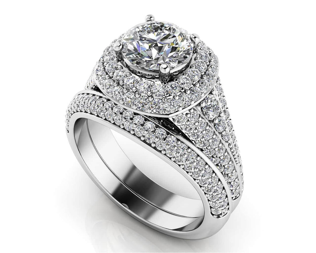 Deluxe Double Halo Diamond Bridal Set Lab-Grown Diamond  with 2.70 ct. (1.50 ct. center diamond)