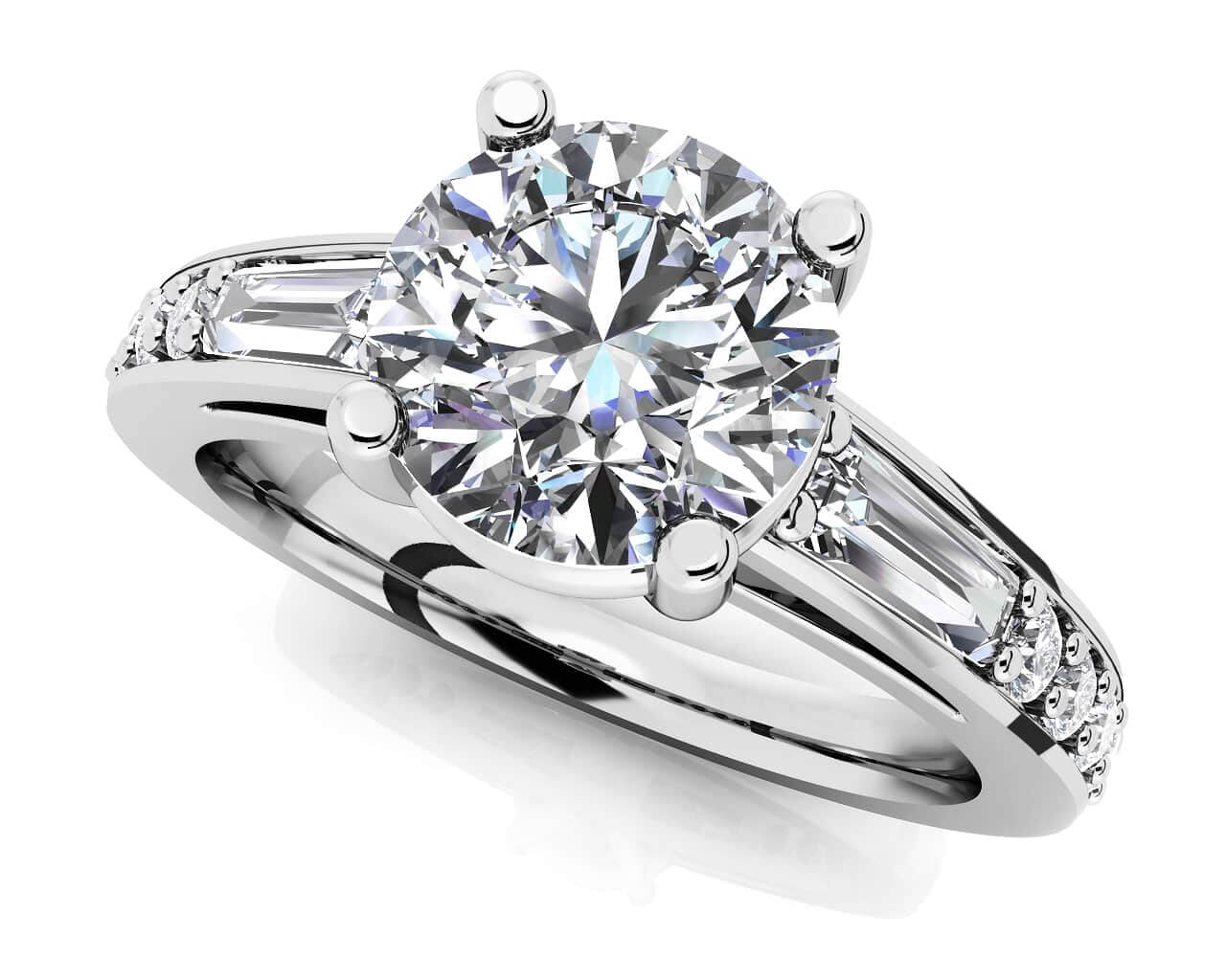 Alluring Diamond Engagement Ring Diamond  with 2.06 ct. (1.50 ct. center diamond)