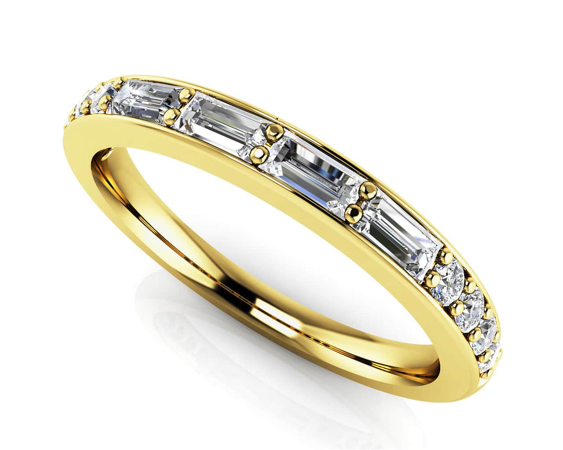 Alluring Baguette And Round Diamond Anniversary Band Lab-Grown Diamond  with 0.46 ct.(finished) 3.2x1.5mm, 1.7mm