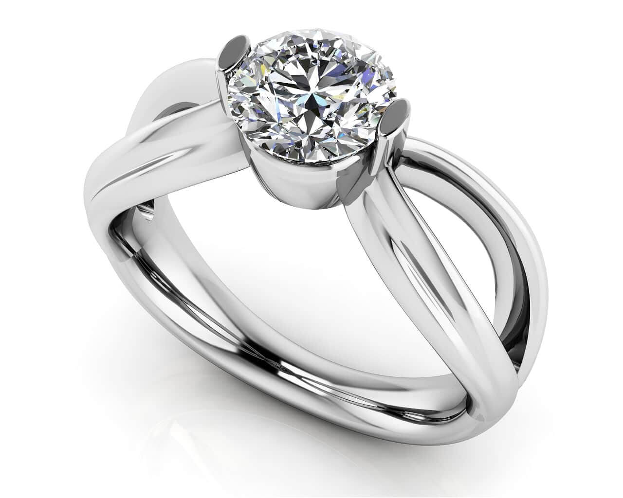 Endless Love Comfort Fit Diamond Solitaire Ring Lab-Grown Diamond  with 1.00 ct.(finished) 6.5mm