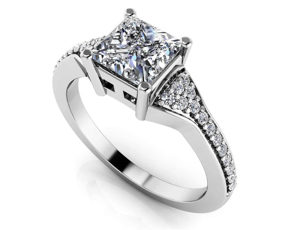 Mesmerizing Princess Engagement Ring Lab-Grown Diamond  with 1.39 ct. (1.25 ct. center diamond)