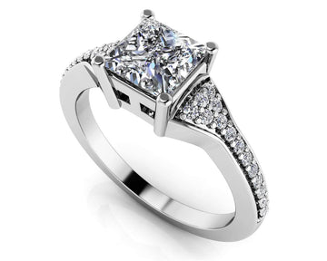 Mesmerizing Princess Engagement Ring Diamond  with 0.89 ct. (0.75 ct. center diamond)