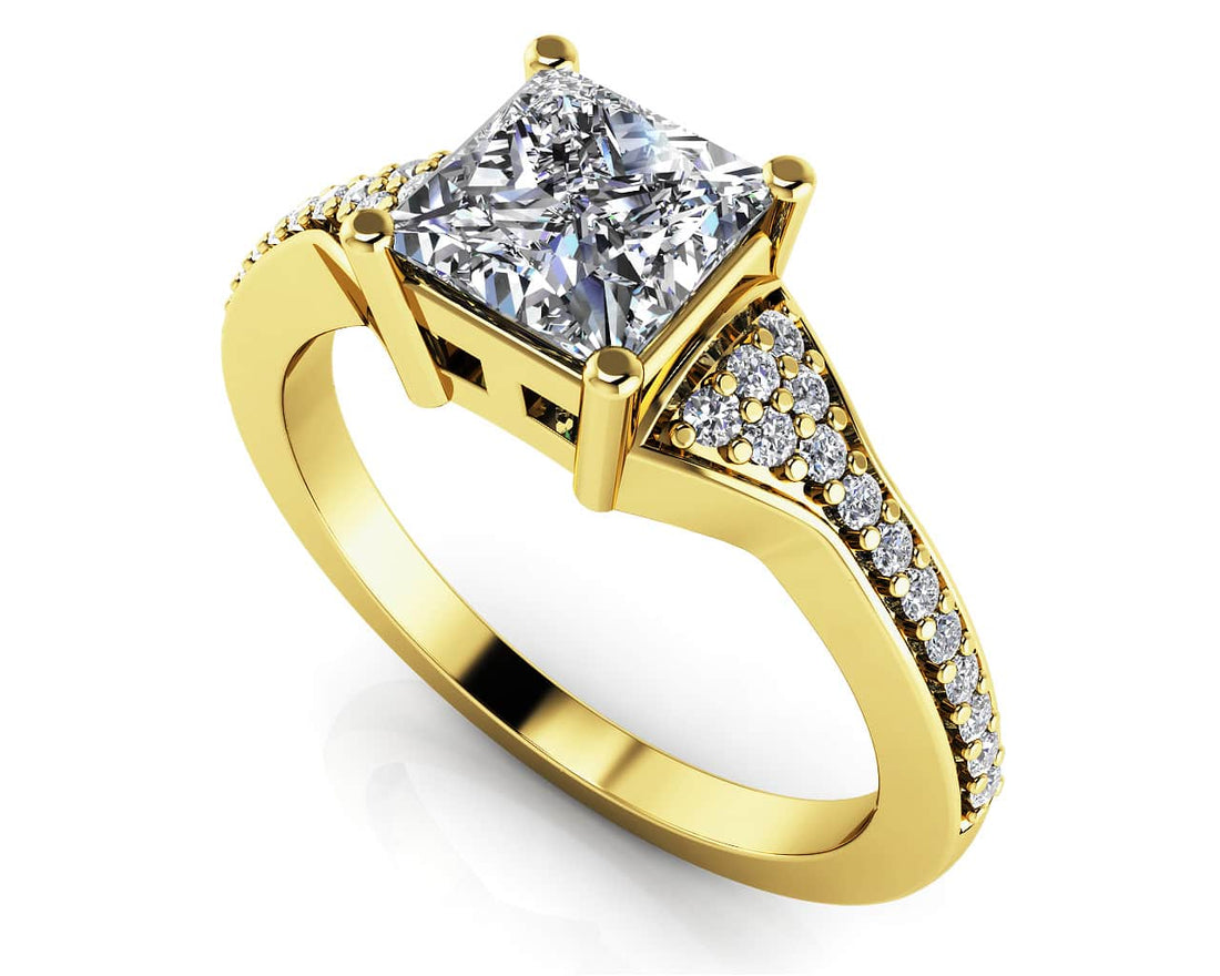 Mesmerizing Princess Engagement Ring Lab-Grown Diamond  with 0.65 ct. (0.50 ct. center diamond)