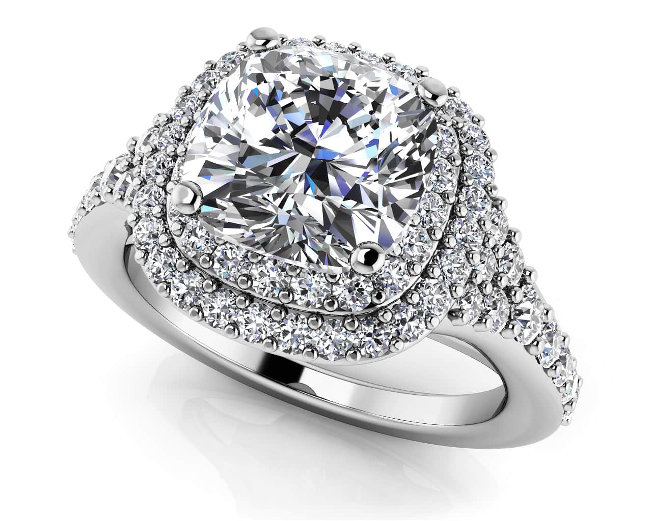 Andrea Love Cushion Cut Engagement Ring Diamond  with 1.06 ct. (0.50 ct. center diamond)