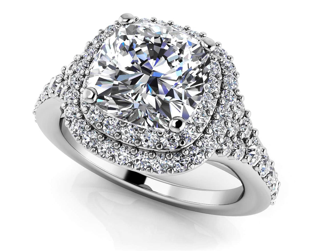 Andrea Love Cushion Cut Engagement Ring Diamond  with 1.84 ct. (1.25 ct. center diamond)