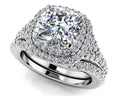 Andrea Love Cushion Cut Bridal Set Diamond  with 3.00 ct. (2.00 ct. center diamond)