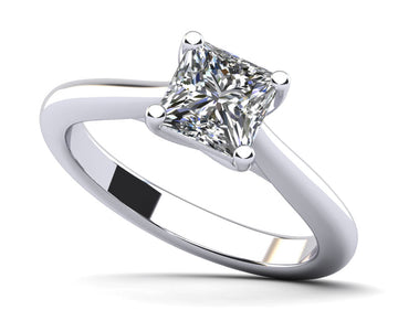 Pure Princess Diamond Solitaire Engagement Ring Lab-Grown Diamond  with 0.50 ct.(finished) 4.5mm