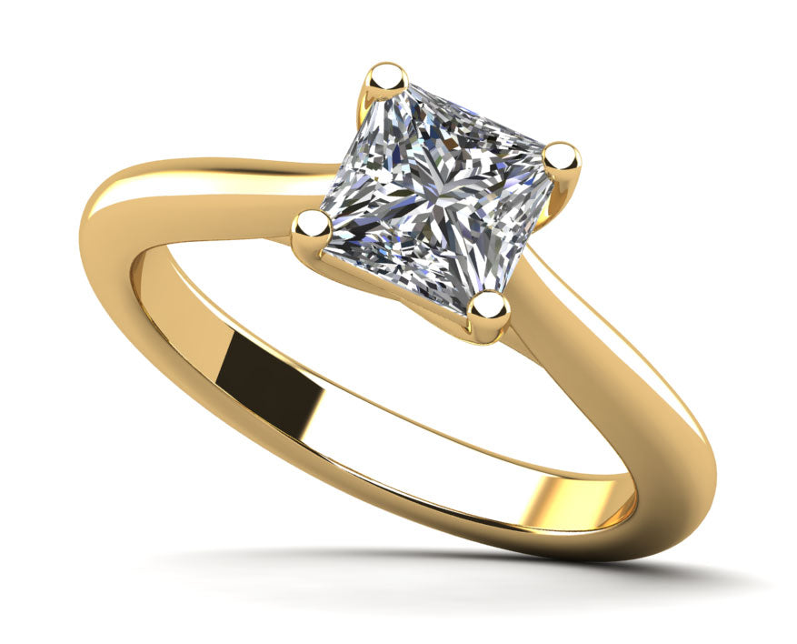 Pure Princess Diamond Solitaire Engagement Ring Lab-Grown Diamond  with 0.75 ct.(finished) 5mm