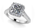 Sweet Romance Square Frame Engagement Ring Lab-Grown Diamond  with 0.94 ct. (0.50 ct. center diamond)