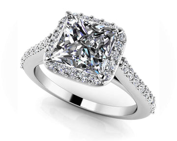 Sweet Romance Square Frame Engagement Ring Diamond  with 1.71 ct. (1.25 ct. center diamond)