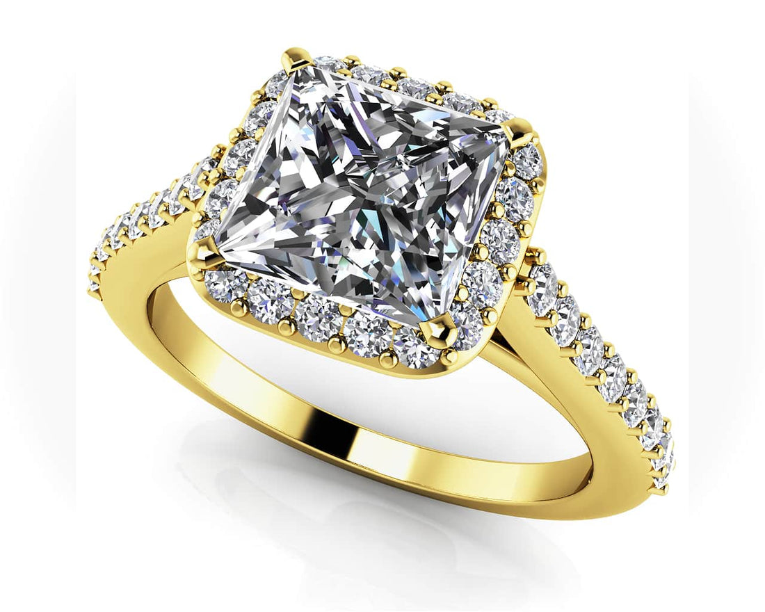 Sweet Romance Square Frame Engagement Ring Lab-Grown Diamond  with 1.19 ct. (0.75 ct. center diamond)