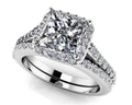 Sweet Romance Princess Cut Diamond Bridal Set Diamond  with 2.00 ct. (1.25 ct. center diamond)