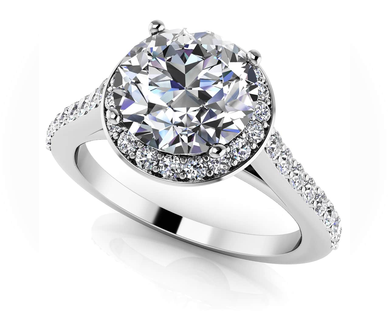 Heavenly Halo Engagement Ring Diamond  with 2.49 ct. (2.00 ct. center diamond)