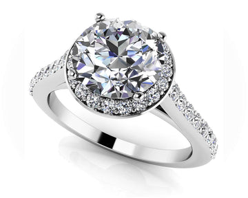 Heavenly Halo Engagement Ring Diamond  with 0.91 ct. (0.50 ct. center diamond)