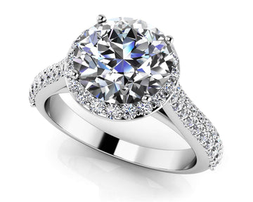 Radiant Round Diamond Engagement Ring Lab-Grown Diamond  with 1.05 ct. (0.50 ct. center diamond)