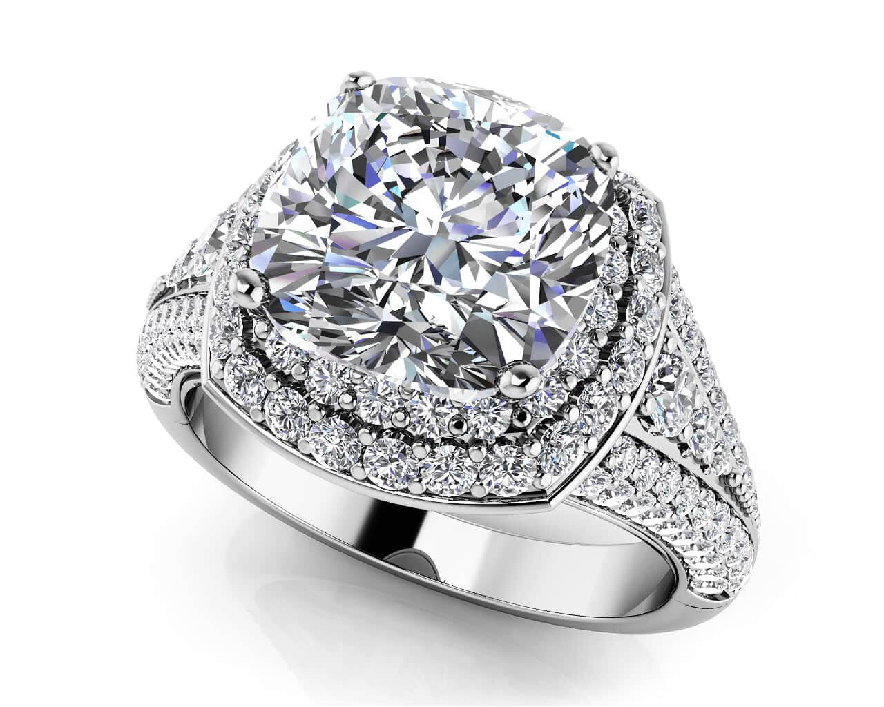 Lasting Legacy Cushion Cut Stone Shape Engagement Ring Diamond  with 1.92 ct. (1.00 ct. center diamond)